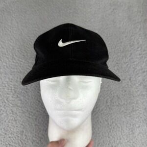 vintage nike black‎ hat green under brim swoosh strap adult